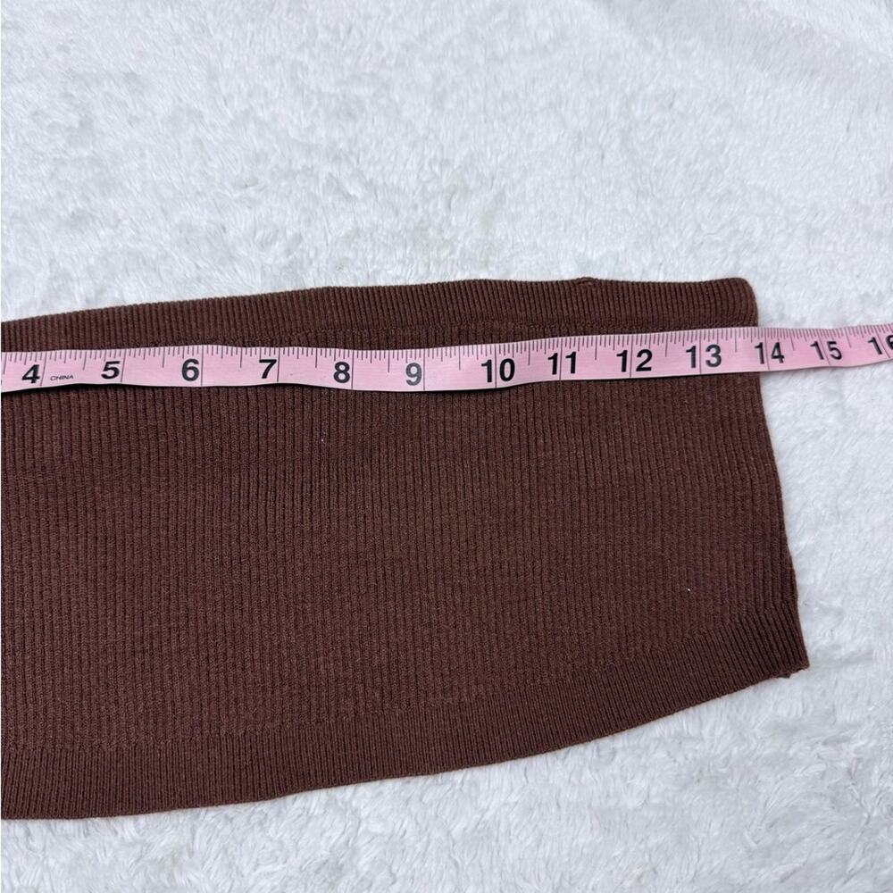 Crescent Ribbed Chocolate Brown Bandeau - Picture 4 of 5